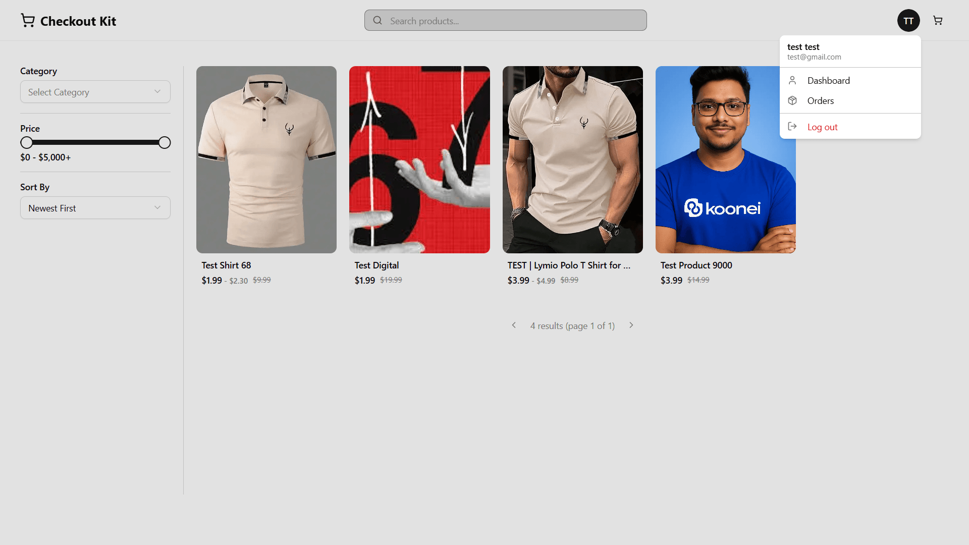 Modern storefront UI showing product cards, filters, and prominent add-to-cart buttons.
